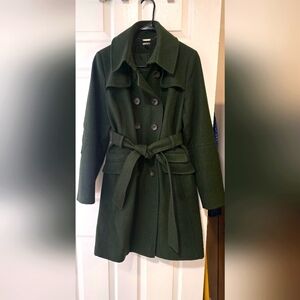 DKNY Pea Coat. Dark Green size 12